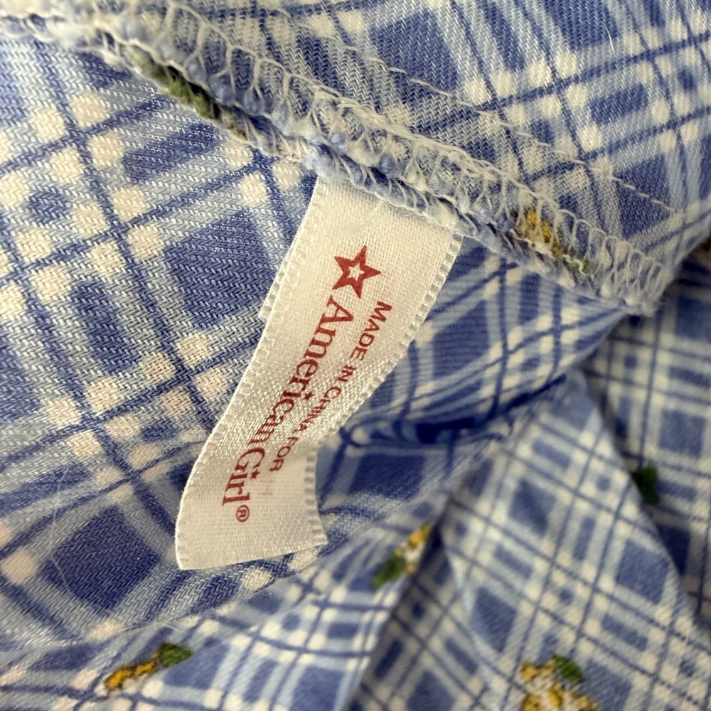 American Girl Kit Kittredge School Dress & Shoes Blue Plaid Floral Set EUC - Picture 6 of 6
